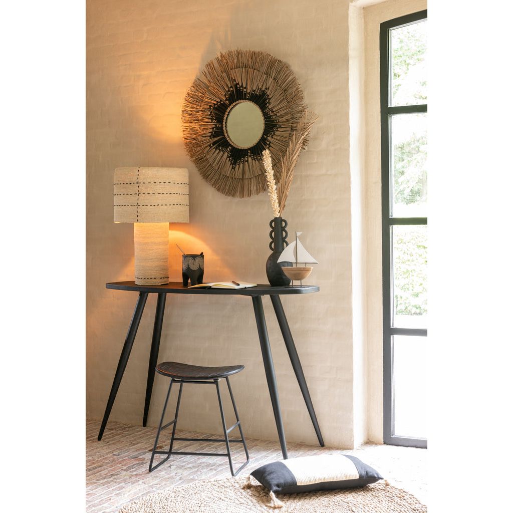 Console Ovale en Teck Recyclé Noir - Designix