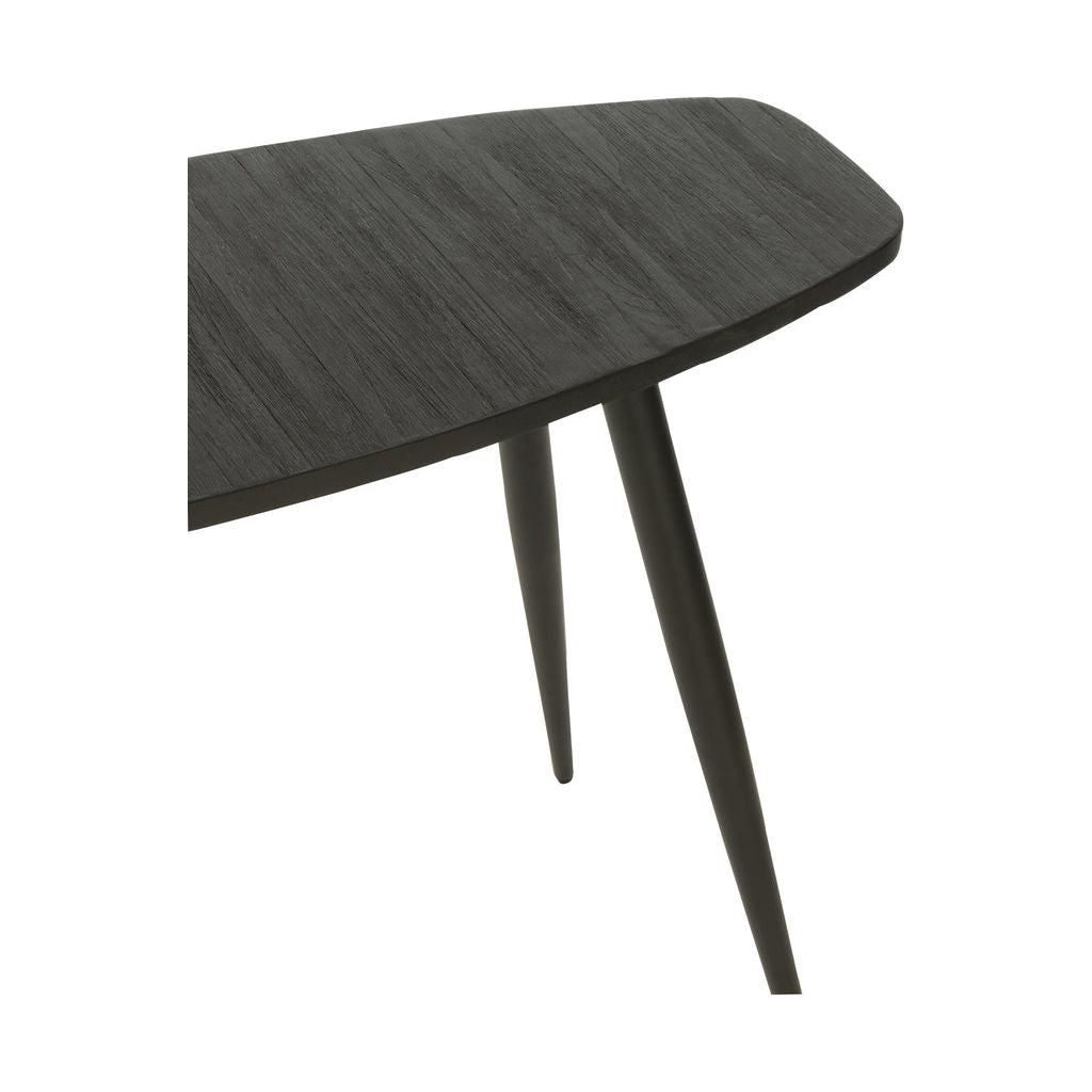 Console Ovale en Teck Recyclé Noir - Designix