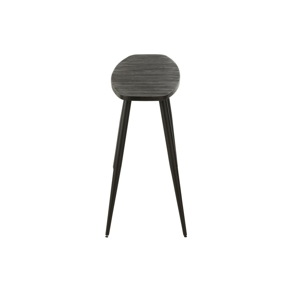 Console Ovale en Teck Recyclé Noir - Designix