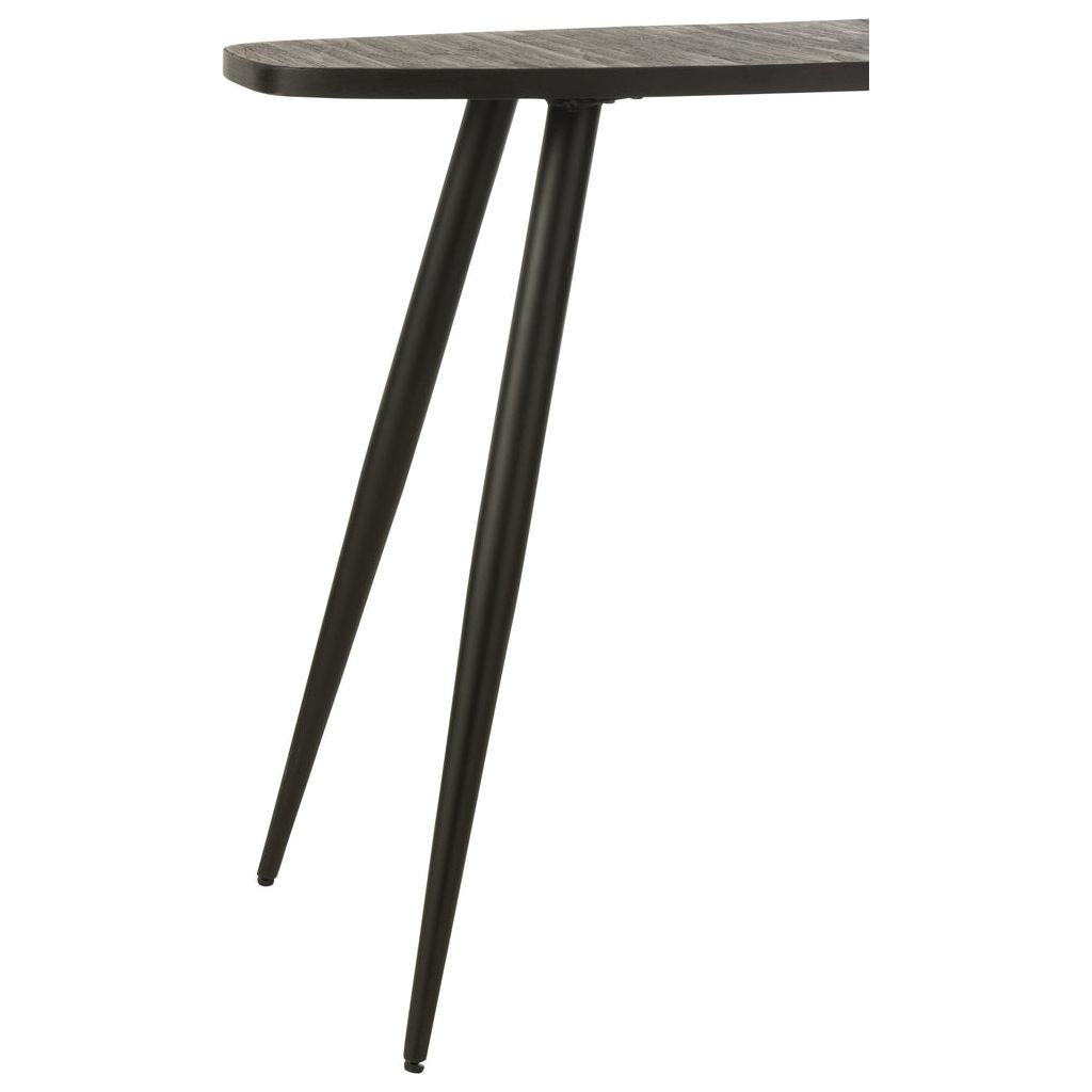 Console Ovale en Teck Recyclé Noir - Designix
