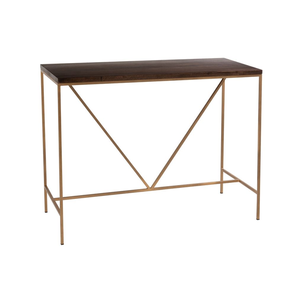 Console Rafi en fer/bois de manguier doré/marron foncé | Designix -     - https://designix.fr