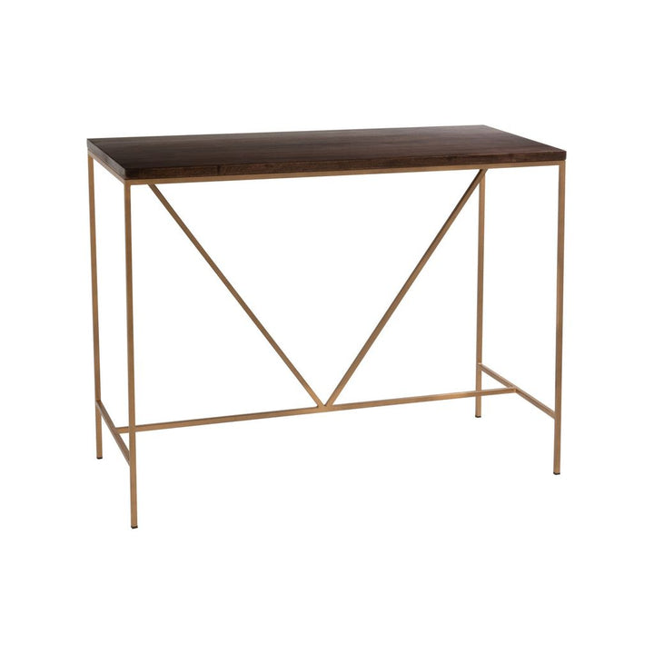 Console Rafi en fer/bois de manguier doré/marron foncé | Designix -     - https://designix.fr