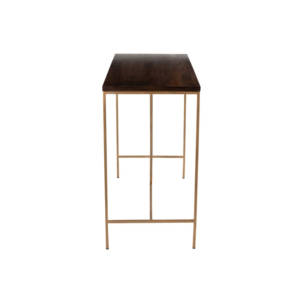 Console Rafi en fer/bois de manguier doré/marron foncé | Designix -     - https://designix.fr