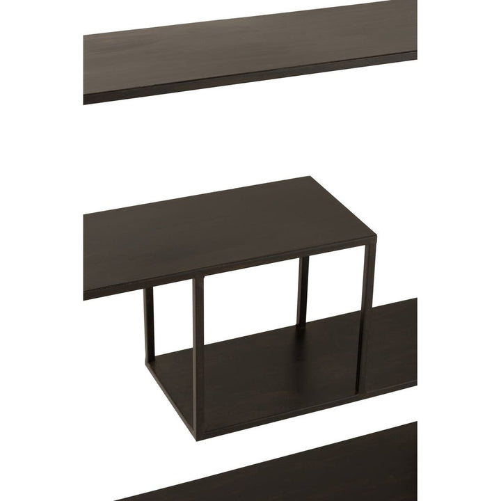 Rectangle de console en métal noir à 4 niveaux | Designix -     - https://designix.fr