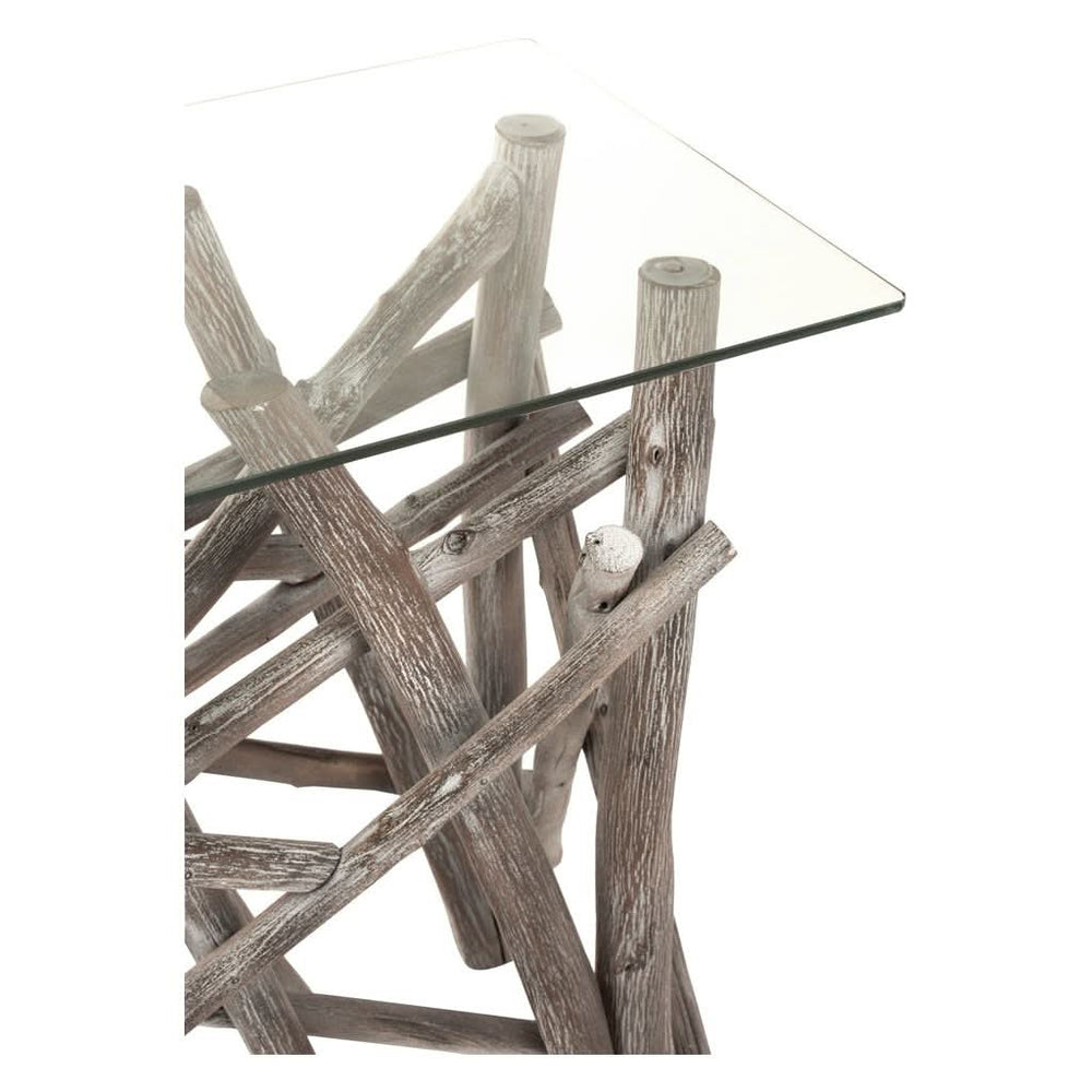 Console Rectangulaire Bois Verre - Designix