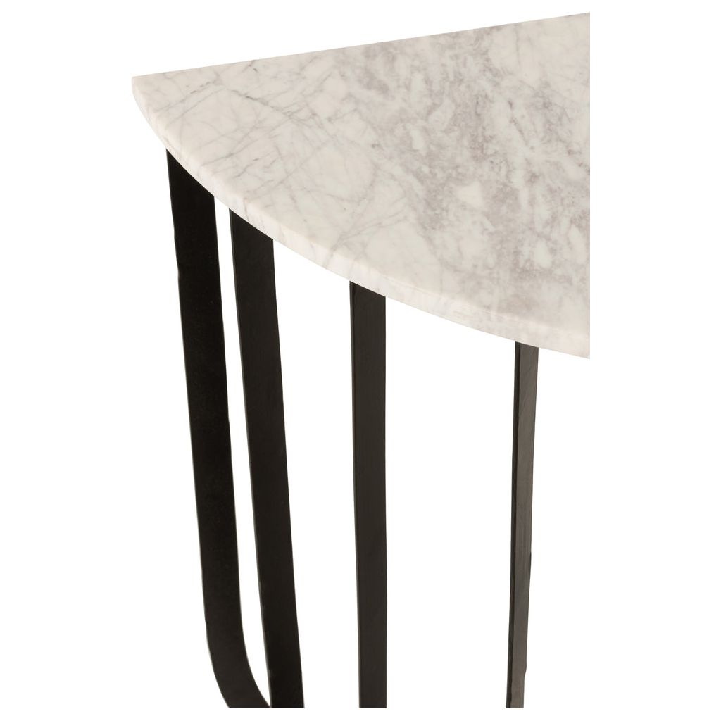 Console demi-circulaire en marbre/fer blanc/noir | Designix -     - https://designix.fr