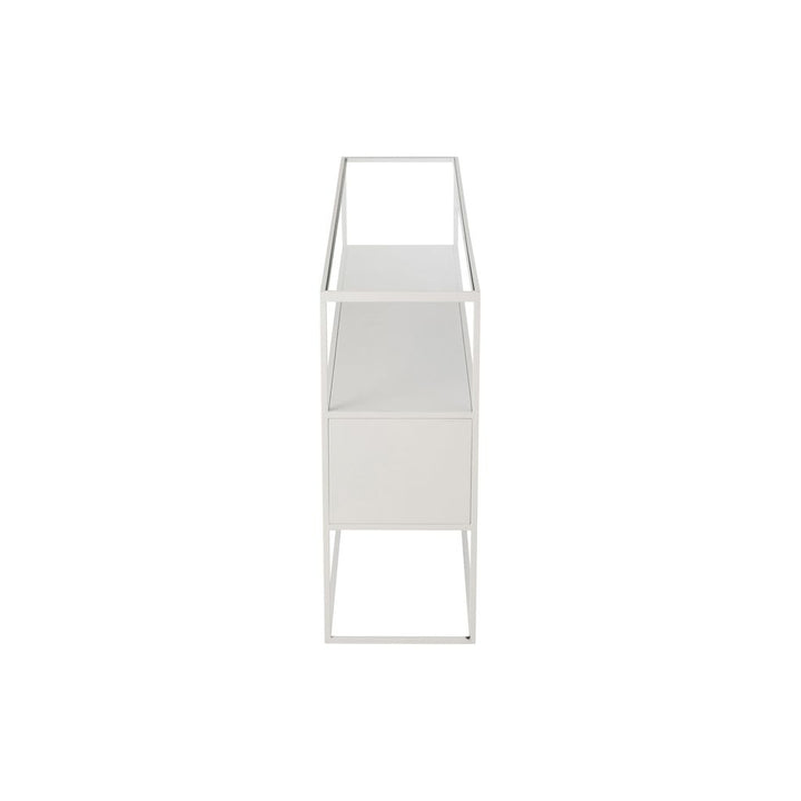 Console Carrée Métal/Verre Blanc | Designix -     - https://designix.fr