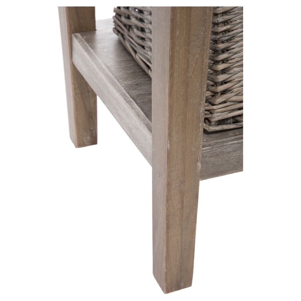 Console Tiroirs Panier Bois Gris - Designix