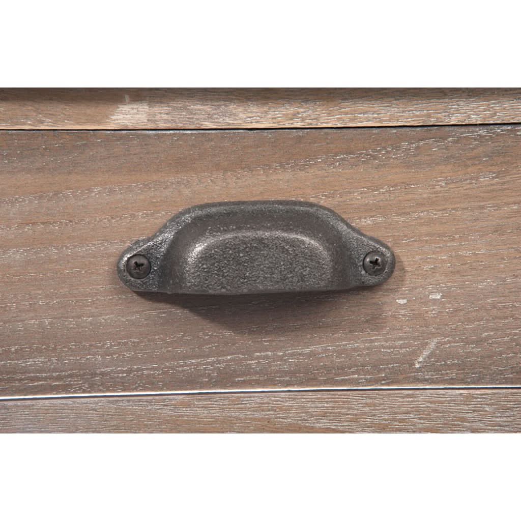 Console Tiroirs Panier Bois Gris - Designix