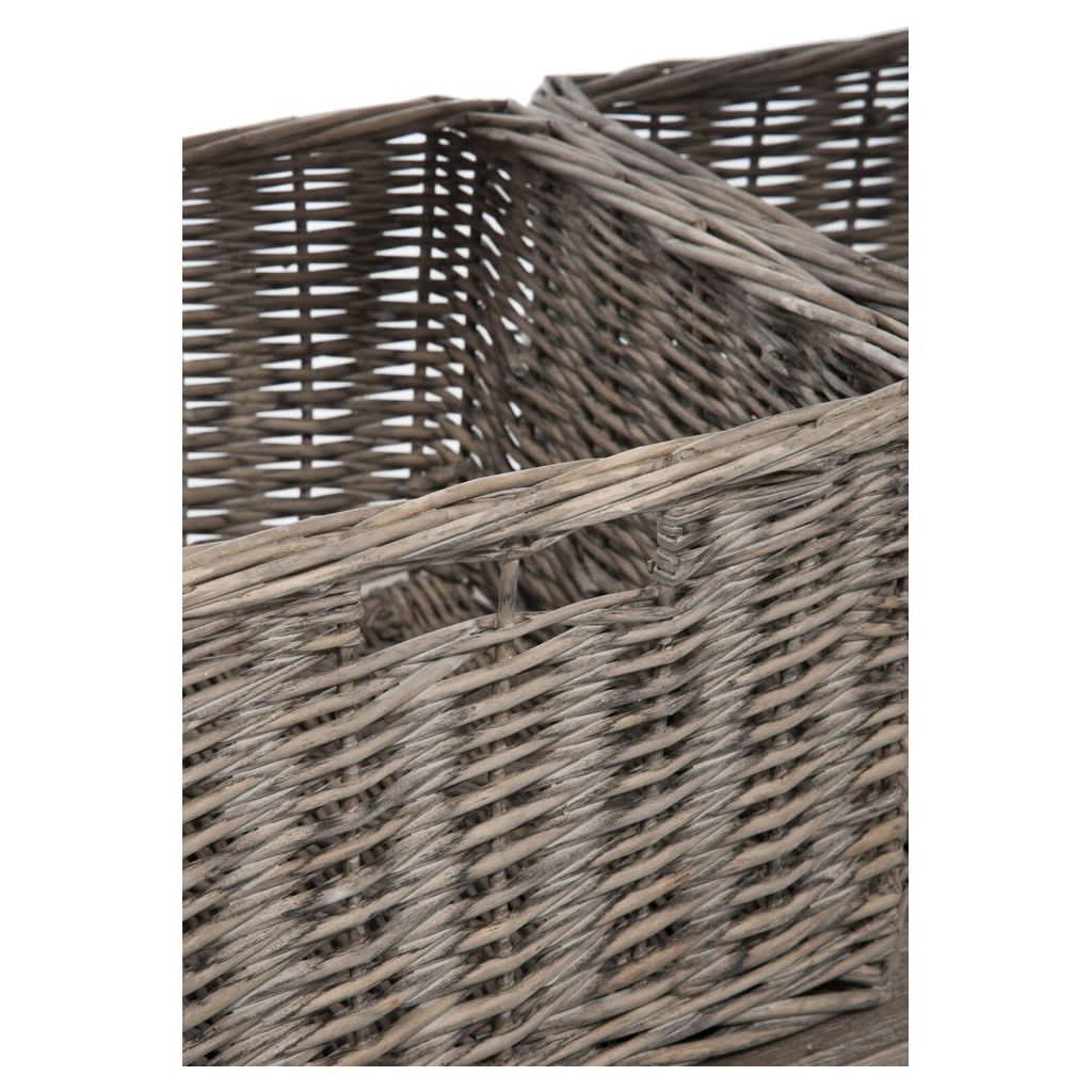 Console Tiroirs Panier Bois Gris - Designix