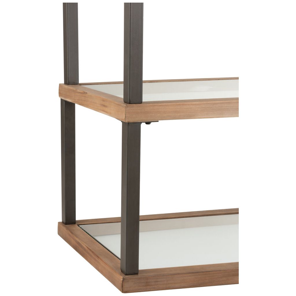 Console Verre Bois Marron 3 Niveaux - Designix