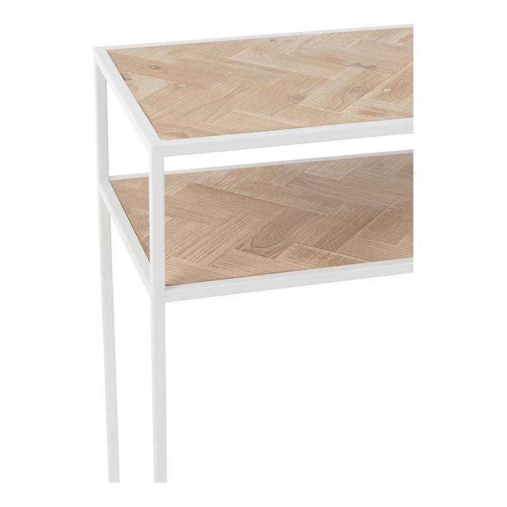 Console Zigzag Bois Métal Blanc - Designix