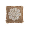 Coussin Abstrait Jute Naturel Beige