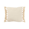 Coussin Beige Coton Carré Pompon