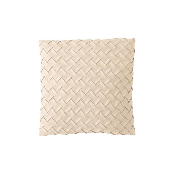 Coussin Beige Polyester Tissé