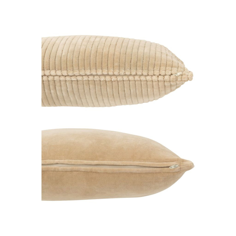 Coussin Beige Velours Coton Lot - Designix