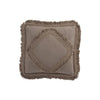 Coussin Carré Frangé Coton Taupe