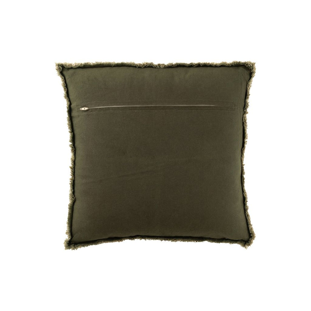 Coussin Effiloché Vert Foncé - Designix