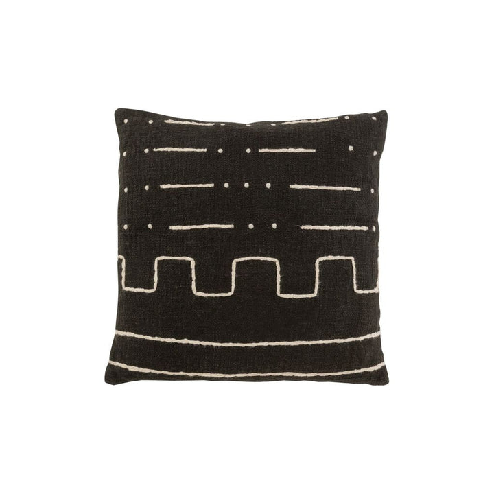 Coussin Graphique Coton Noir - Designix