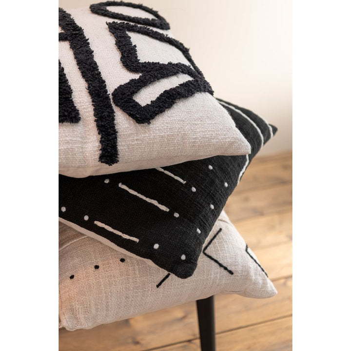 Coussin Graphique Coton Noir - Designix