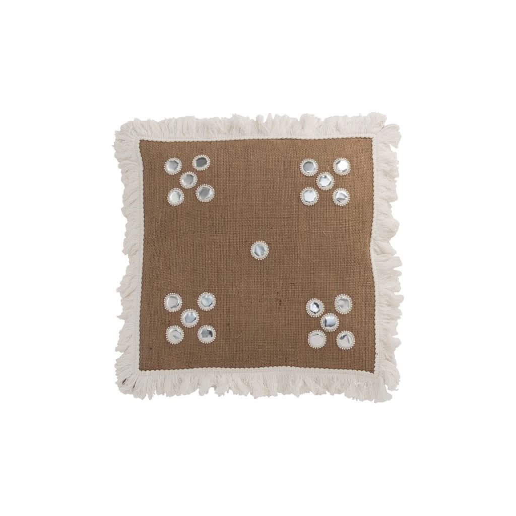 Coussin Jute Naturel Blanc | Qola