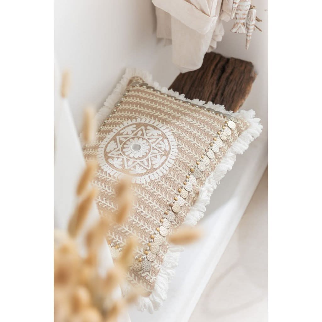Coussin Jute Naturel Rectangulaire
