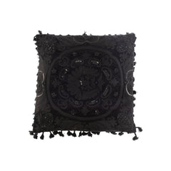 Coussin Noir en Coton Marocain