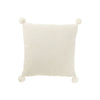 Coussin Polyester Blanc Avec Pompons