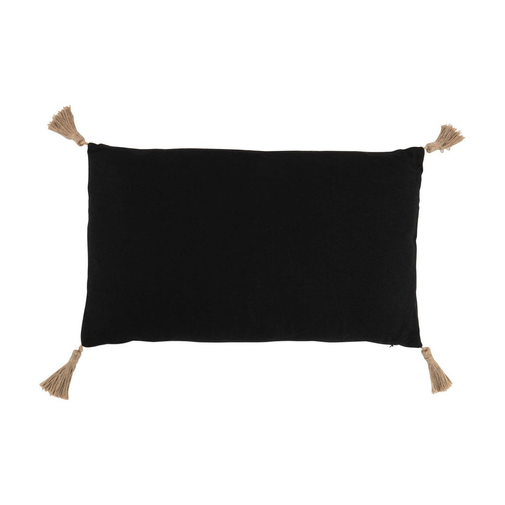 Coussin Polyester Tissé Noir Rectangulaire - Designix