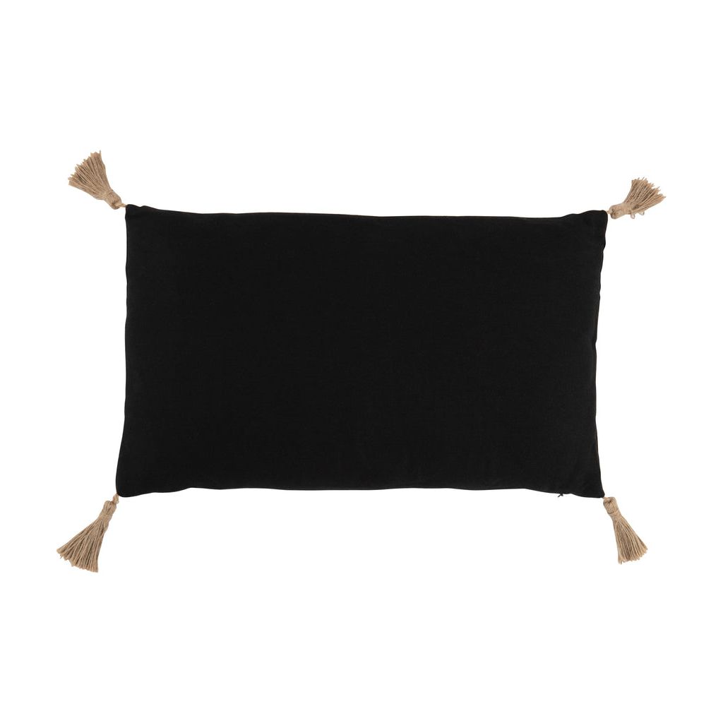 Coussin Polyester Tissé Noir Rectangulaire - Designix