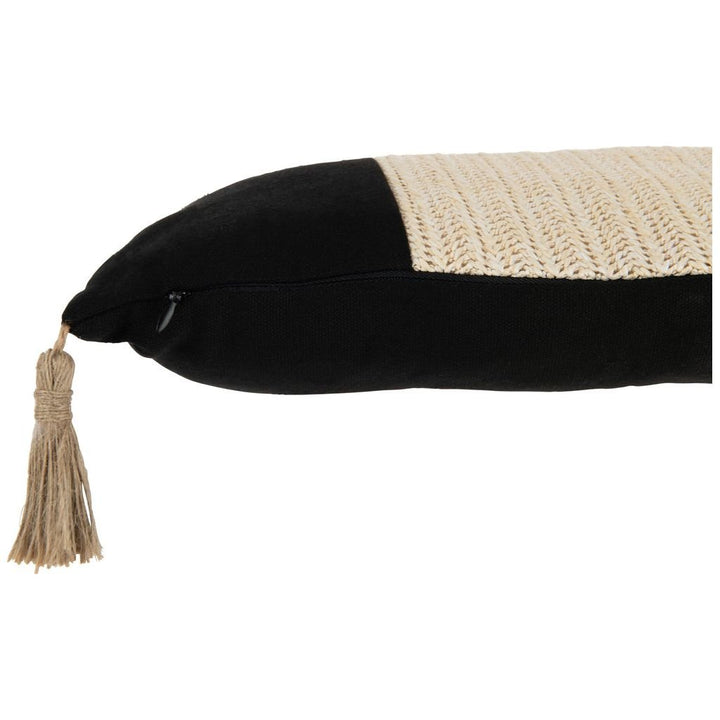 Coussin Polyester Tissé Noir Rectangulaire - Designix