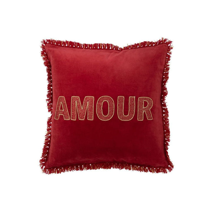 Coussin Textile Amour Rouge/Or - Designix