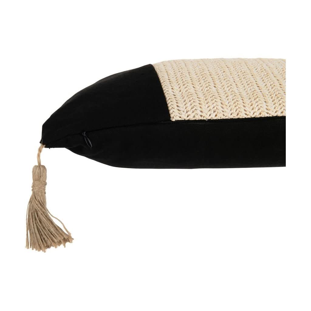 Coussin Tissé Noir Polyester