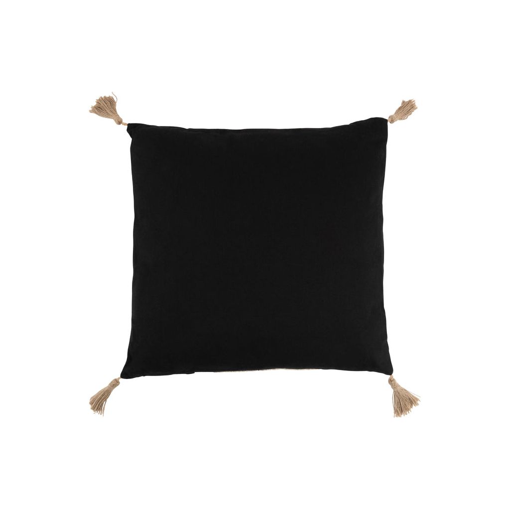 Coussin Tissé Noir Polyester - Designix