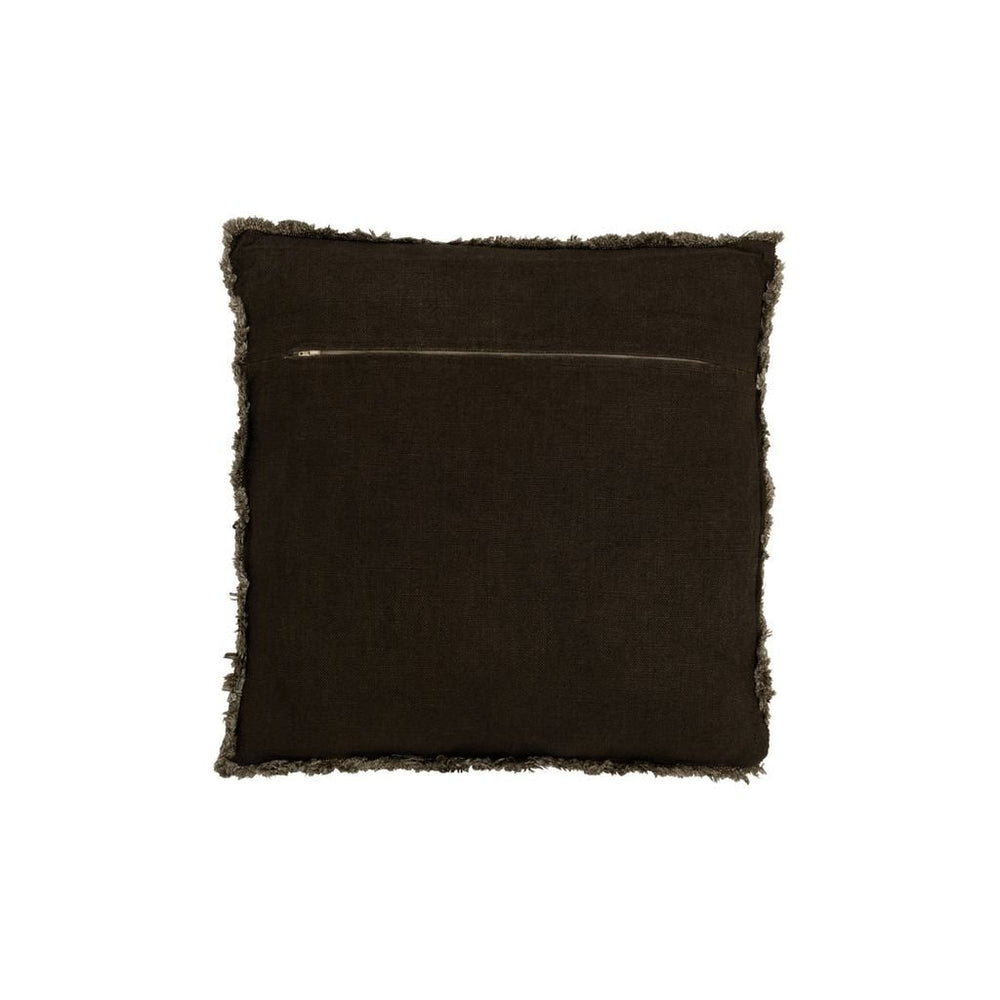 Coussin Vert à Franges en Coton - Designix