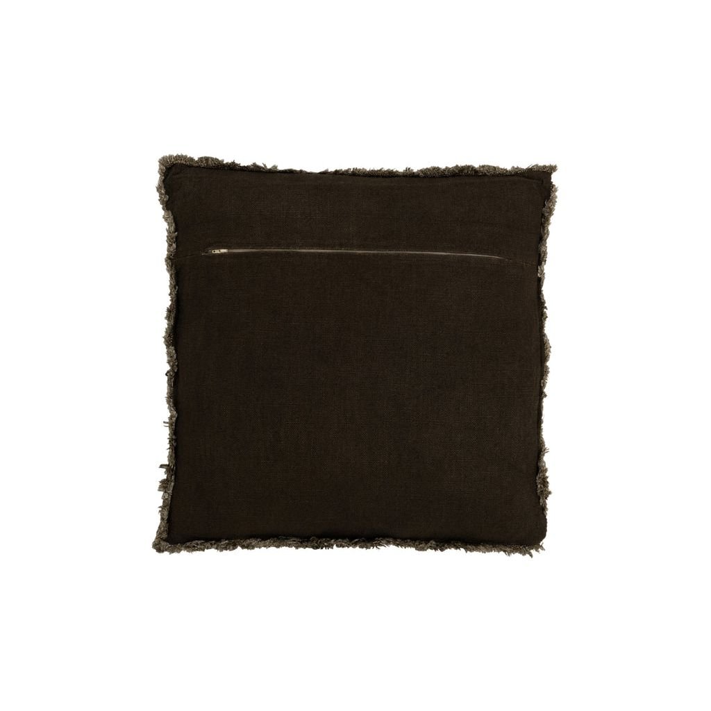 Coussin Vert à Franges en Coton - Designix