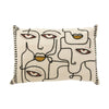 Coussin Visages Coton Beige