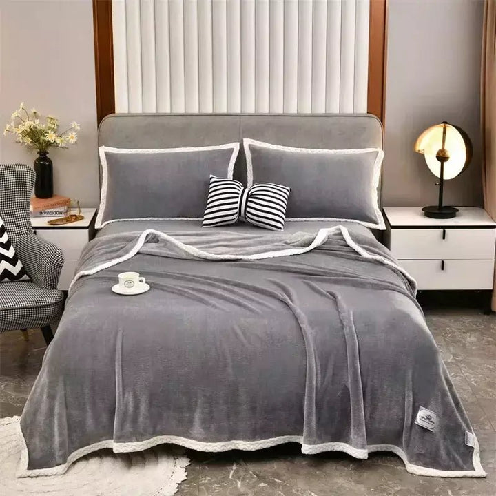 Couverture Légère et Chaude en Peluche - Designix Couette Gris 180x200cm(71x79pouce)