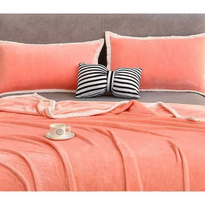 Couverture Légère et Chaude en Peluche - Designix Couette Orange 180x200cm(71x79pouce)
