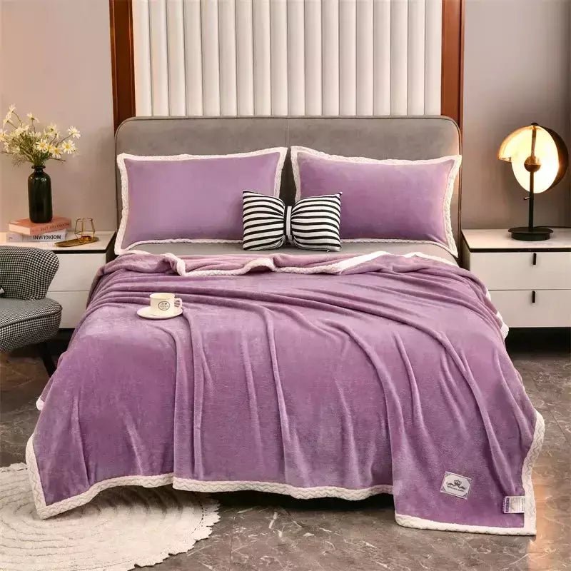 Couverture Légère et Chaude en Peluche - Designix Couette Pourpre 180x200cm(71x79pouce)