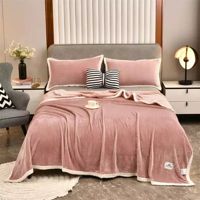 Couverture Légère et Chaude en Peluche - Designix Couette Rose 180x200cm(71x79pouce)