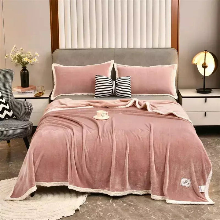 Couverture Légère et Chaude en Peluche - Designix Couette Rose 180x200cm(71x79pouce)