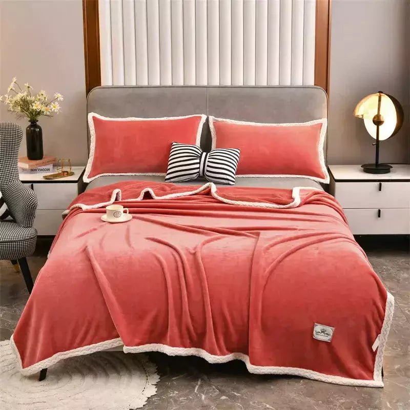 Couverture Légère et Chaude en Peluche - Designix Couette Rouge 180x200cm(71x79pouce)