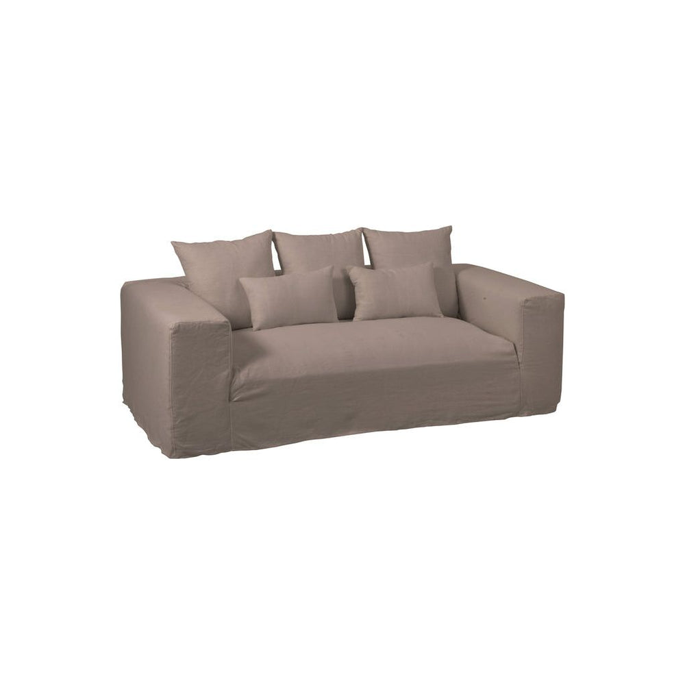 Housse pour siège + 5 coussins Canapé Monaco en lin rose ancien | Designix -     - https://designix.fr