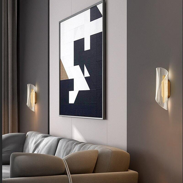 Creative Design Led Wall Light Fixture For Bedroom Modern Luxury Gold Acrylic Lampshade Home Decor Bedside TV Backdrop Lamp | Designix - 0    - https://designix.fr/