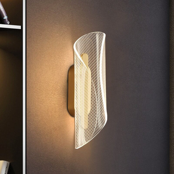 Creative Design Led Wall Light Fixture For Bedroom Modern Luxury Gold Acrylic Lampshade Home Decor Bedside TV Backdrop Lamp | Designix - 0    - https://designix.fr/