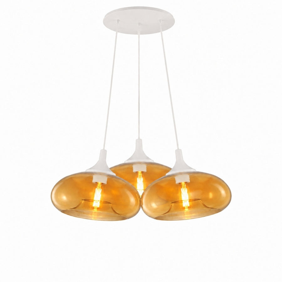 Suspension grappe Cruet 3 lumières, verres Ø 28 cm