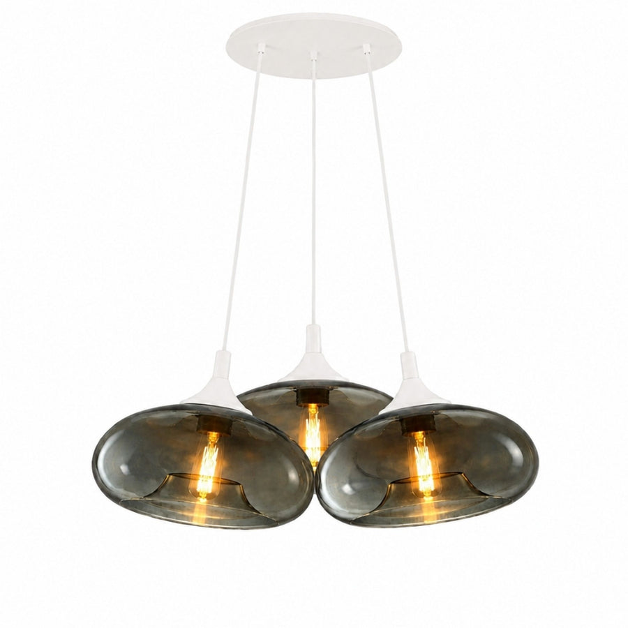 Suspension grappe Cruet 3 lumières, verres Ø 28 cm