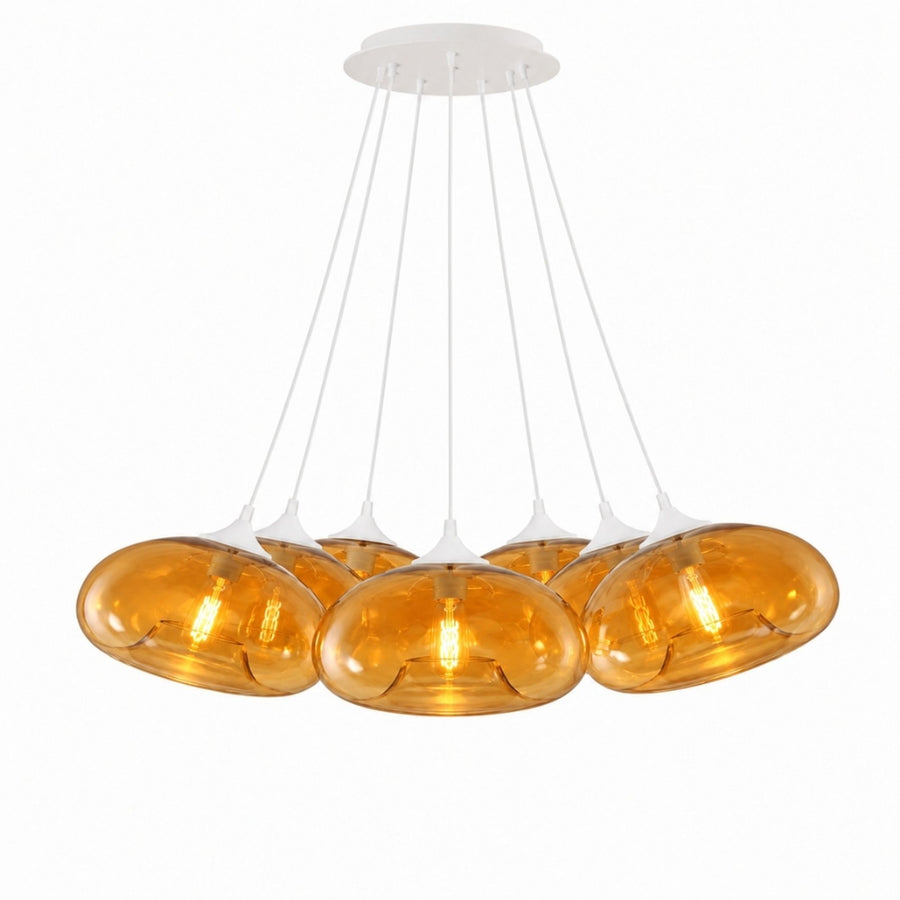 Suspension grappe Cruet 7 lumières, verres Ø 28 cm