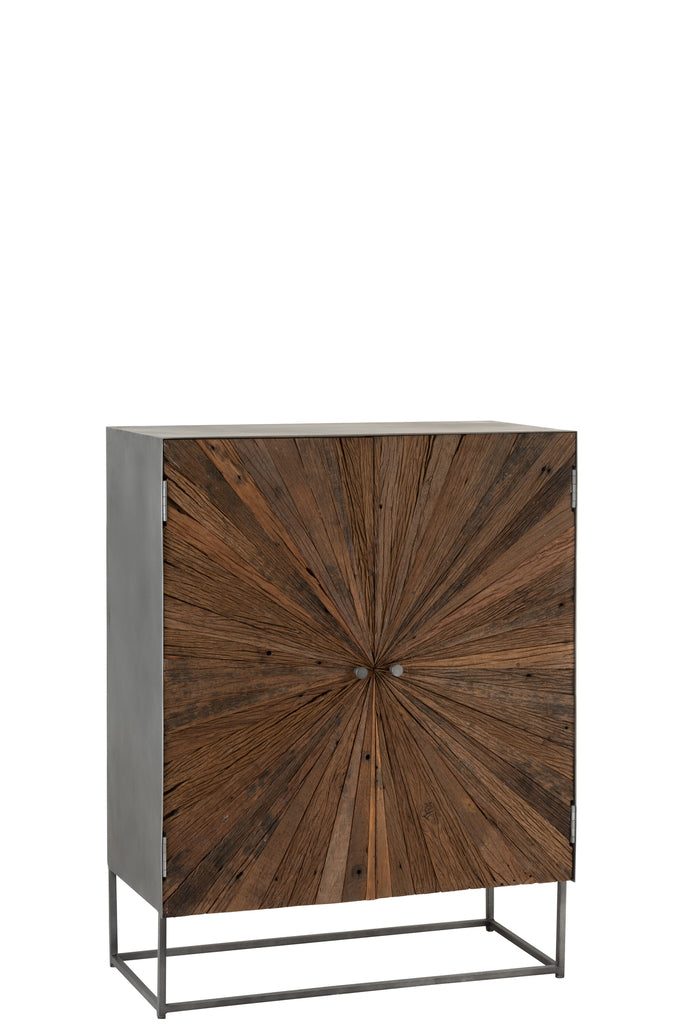 Armoire Shanil 2 portes bois/fer naturel/gris | Designix -     - https://designix.fr